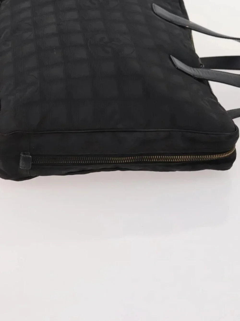 CHANEL New Travel Line Tote Bag Nylon 3 Set Black CC Auth 176442